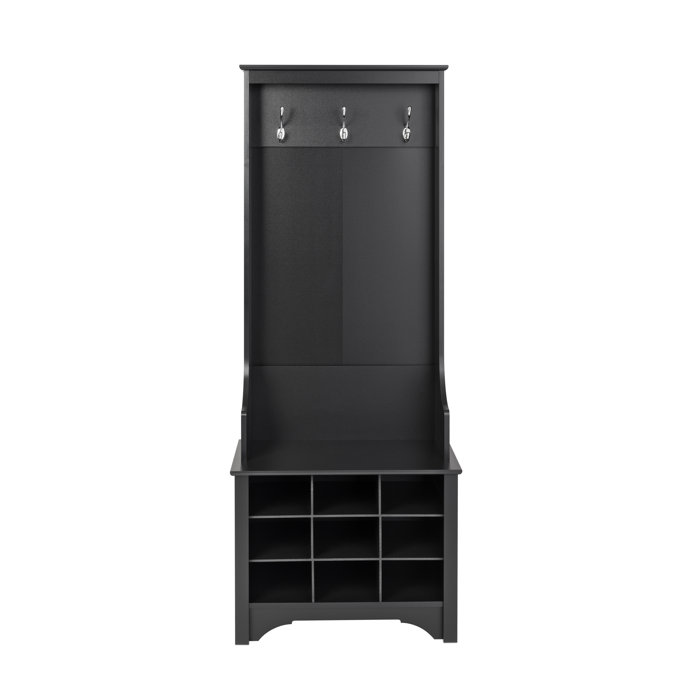 Gracie Oaks Angelica Hall Tree 27'' Wide with Bench and Shoe Storage